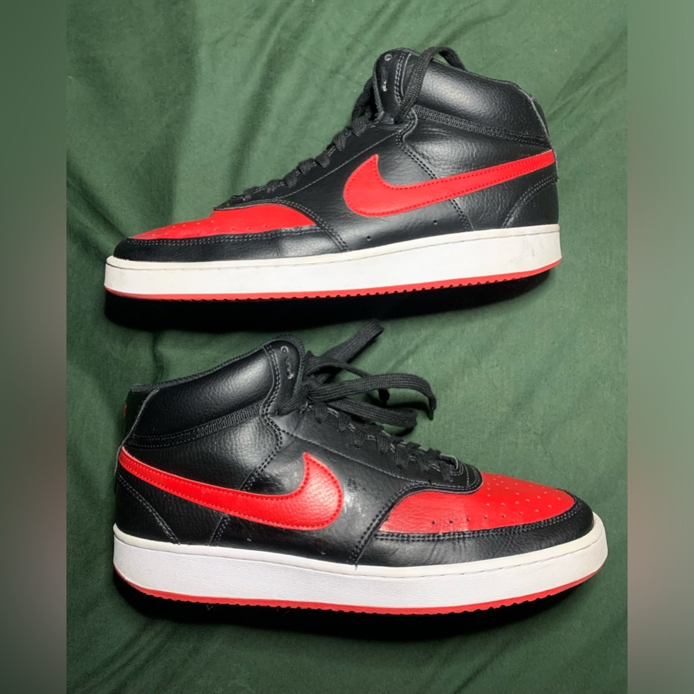 Nike Shoes Mens 9.5 Red Black Court Vision Athletic Comfort Sneaker DM8682-001